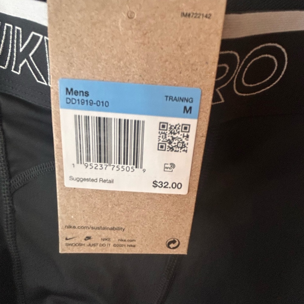 Nike Black Men's Compression Pants - Picture 3 of 3